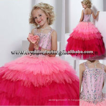 2013 nouvelle robe à billes perlée sur mesure robe de fille fille fleur CWFaf4444